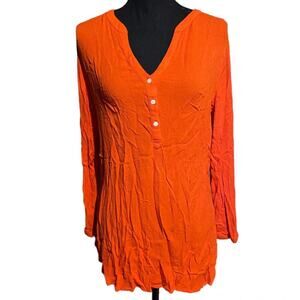 Old Navy The Tunic Shirt Coral Orange Gauzy Top Women's S Small